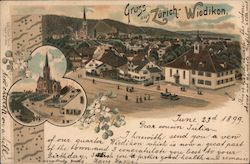Gruss aus Zürich Wiedikon Switzerland Postcard Postcard Postcard