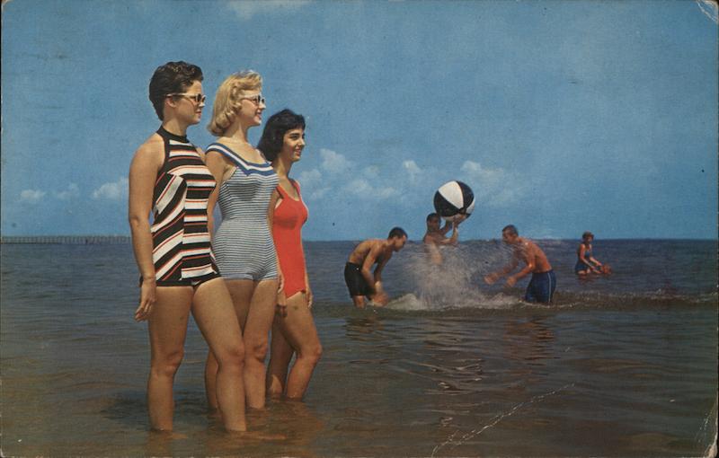 Women in swim suits on beach Ocean View Virginia