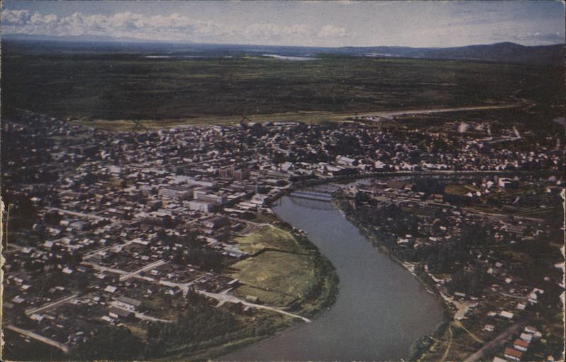 Aerial View of the City Fairbanks Alaska
