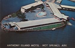 Anthony Island Motel Hot Springs, Ark Postcard