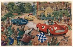 The Motor Race Postcard