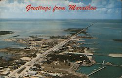 Aerial View of Marathon, Florida looking South along Overseas Highway Postcard