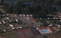 Aerial View of Sacramento River RV Park Postcard