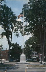 Flag Pole in the town of Milford, New Hampshire Postcard