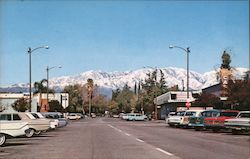 Snow-capped Mountain range as Seen from Yale Avenue Claremont, CA Postcard Postcard Postcard
