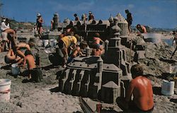 Sandcastles on the beach Postcard