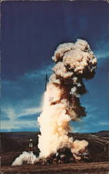 Minuteman ICBM Launched from Underground Silo, Vandenberg Air Force Postcard Postcard Postcard