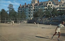 Outdoor Tennis Courts at Lake Minnewaska Resort Postcard