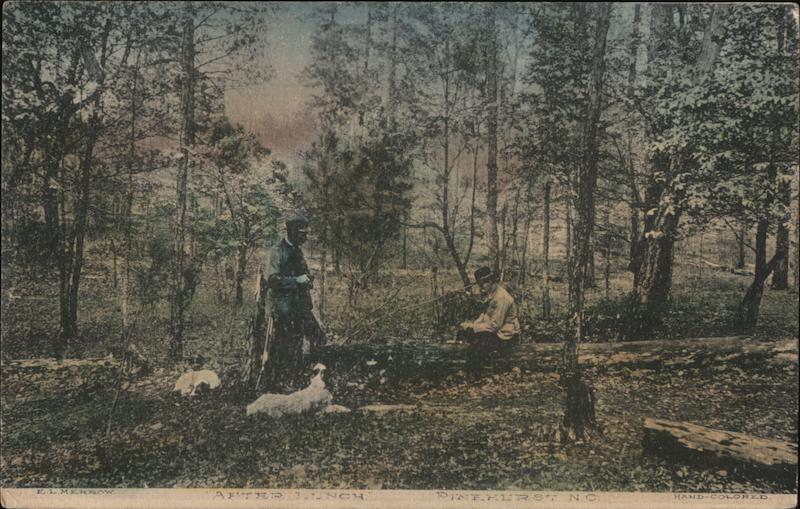 Two Men With Dogs in a Forest Pinehurst North Carolina