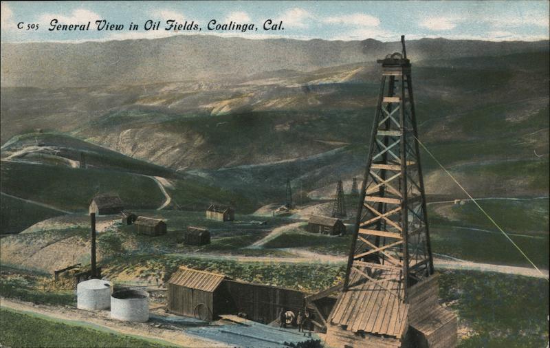 General View in Oil Fields Coalinga California