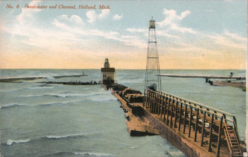 Breakwater and Channel Holland Michigan