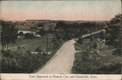 East Approach to Dakota City and Humboldt, Iowa Postcard