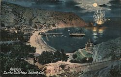 Aerial View of Avalon Beach Santa Catalina Island, CA Postcard Postcard Postcard