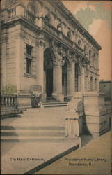 Main Entrance Providence Public Library Rhode Island Postcard Postcard Postcard