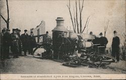Remains of Abandoned Lynn Fire Engine Postcard