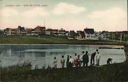 Sunset Lake Oak Bluffs, MA Postcard Postcard Postcard