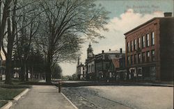 Main Street Looking South North Brookfield, MA Postcard Postcard Postcard