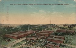 Aerial View of the Mills of Cherry Bros. Manufacturers South Manchester, CT Postcard Postcard Postcard