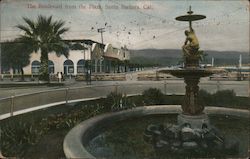 The Boulevard from the Plaza Santa Barbara, CA Postcard Postcard Postcard
