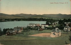 Aerial View of Lake Placid Village Postcard