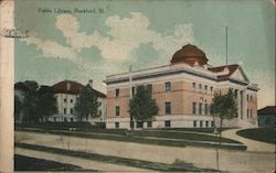 Exterior View of the Public Library Rockford, IL Postcard Postcard Postcard