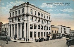 Second and Virginia Streets, showing Reno National Bank Postcard