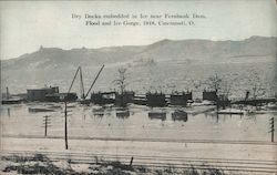Dry Docks embedded in Ice near Fernbank Dam Postcard