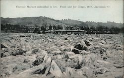 Florence Marmet embedded in ice - Flood and Ice Gorge, 1918 Cincinnati, OH Postcard Postcard Postcard