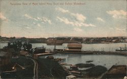 Panorama View of Mare Island Navy Yard and Vallejo Waterfront California Postcard Postcard Postcard