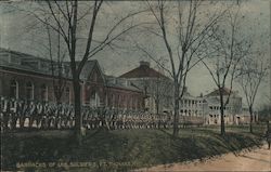 Exterior View of Barracks of U.S. Soldiers Postcard