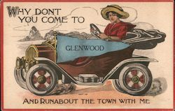 Why dont you come to Glenwood and runabout the town with me Iowa Postcard Postcard Postcard