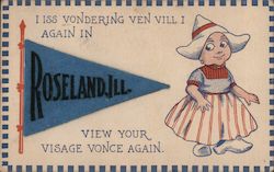 Roseland Felt Flag Postcard