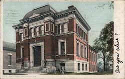 Exterior View of the Public Library Postcard