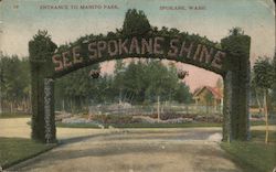 Entrance to Manito Park Postcard