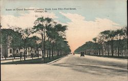 Scene on Grand Boulevard looking North from Fifty-First Street Postcard
