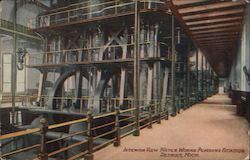 Interior View Water Works Pumping Station Postcard