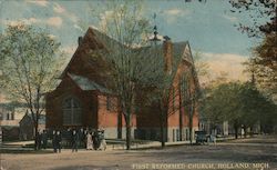 Exterior View of the First Reformed Church Postcard