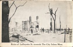 Ruins of Laffayette Street Towards The City Salem, MA Postcard Postcard Postcard