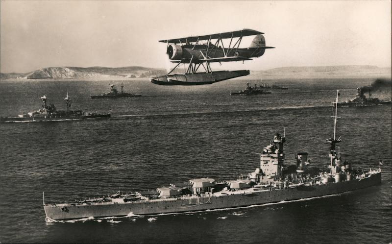 Torpedo Carrying Aircraft above H.M.S. Nelson & Other British Warships