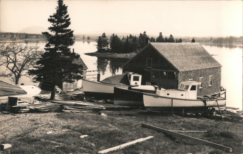 A Boathouse at Bass Harbor Bar Harbor Maine Ballard Photo