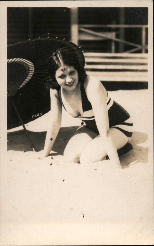 Flapper Girl with parasol Swimsuits & Pinup