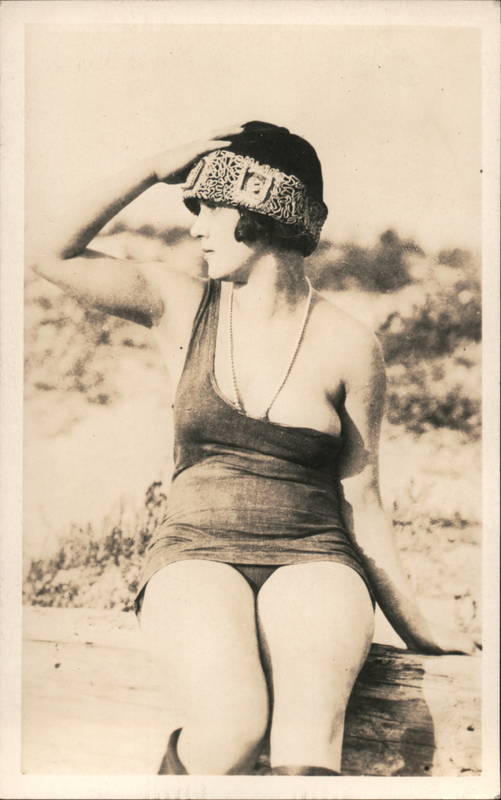 Barely clothed Flapper woman Swimsuits & Pinup
