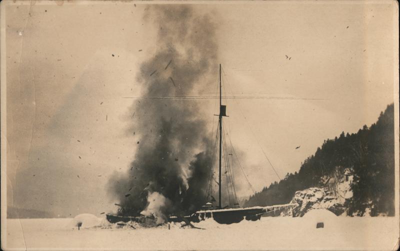 1920 Out of The Snows smoking boat movie scene Ralph Ince Lake Placid New York