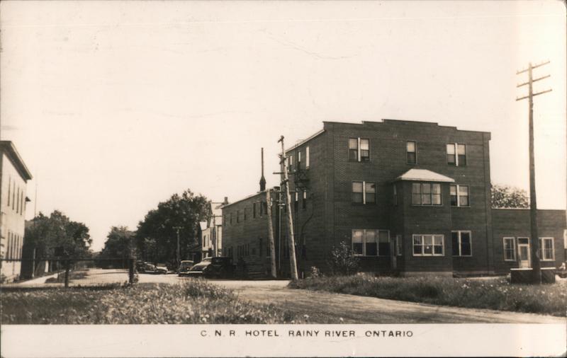 Exterior of C.N.R. Hotel Rainy River ON Canada Ontario