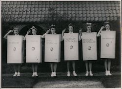 6 women dressed as French study books Original Photograph