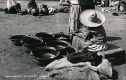 Crockery Sales Woman Mexico Postcard