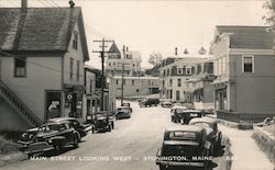 Main Street Looking West Stonington, ME Postcard Postcard Postcard