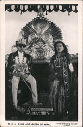 H.R.H. King and Queen of Nepal Postcard