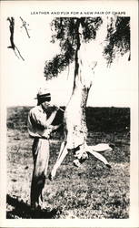 Leather and Fur for a New Pair of Chaps Postcard