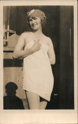 Woman Wrapped in Short Towel Postcard